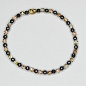 Hematite with ladybug bracelet handmade glass spacer beads